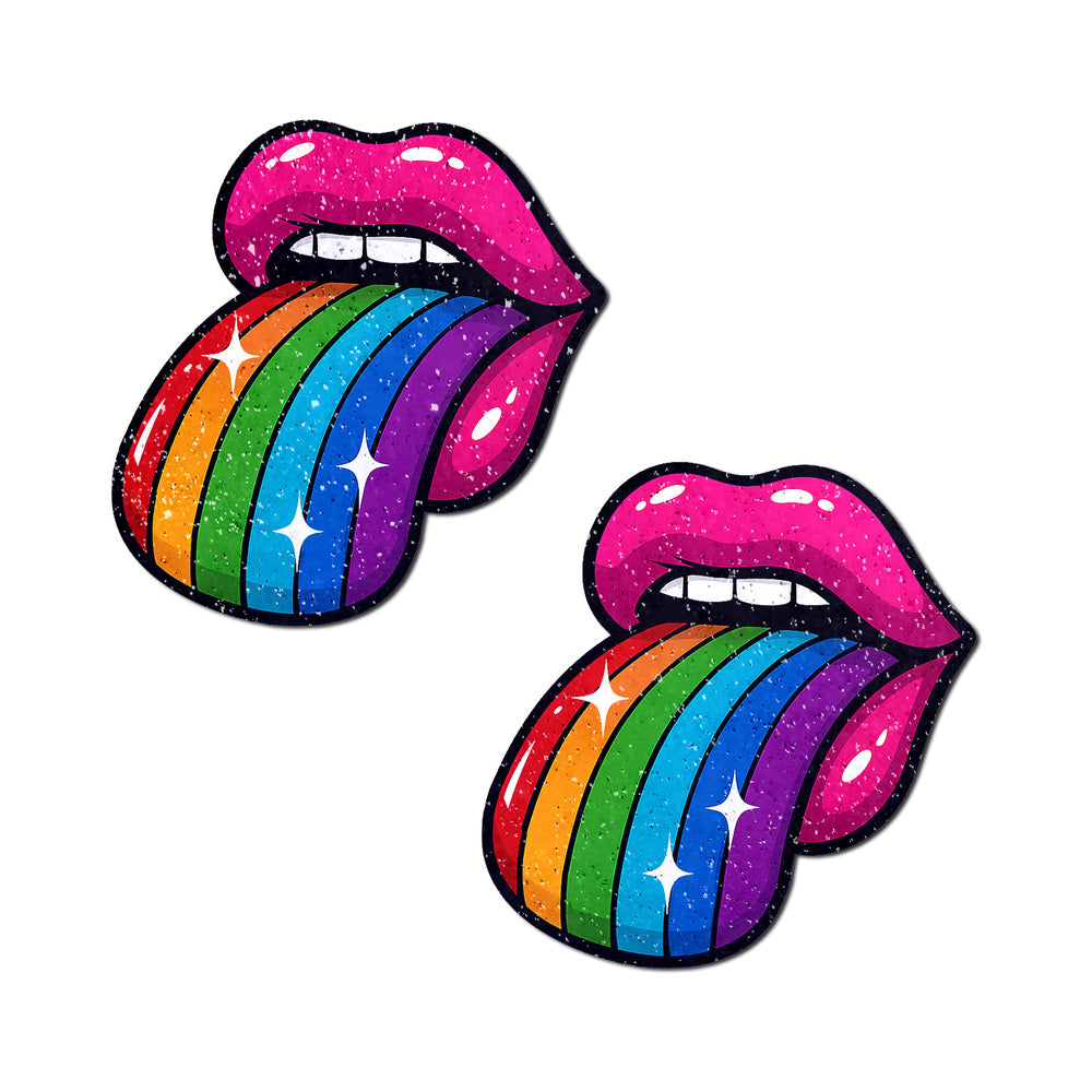 Pastease Taste the Rainbow Sparkling Tongue Out Pasties