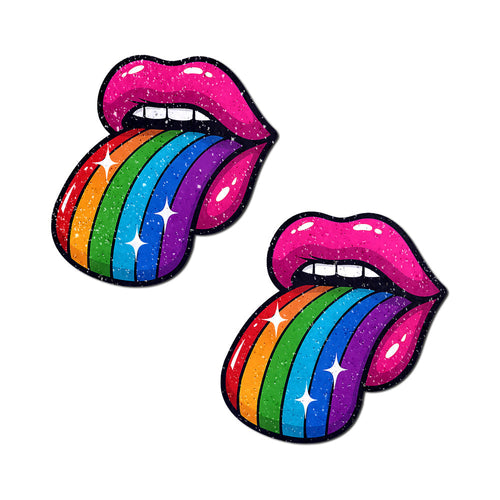 Pastease Taste the Rainbow Sparkling Tongue Out Pasties