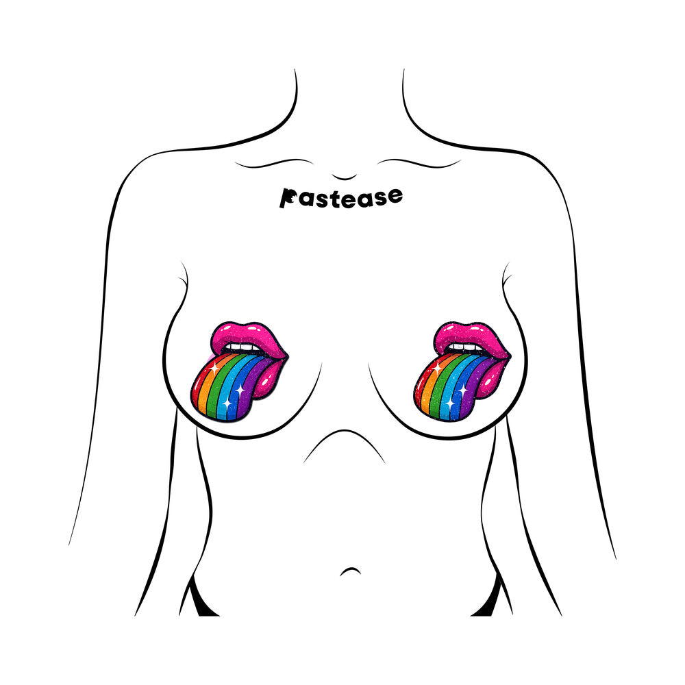 Pastease Taste the Rainbow Sparkling Tongue Out Pasties