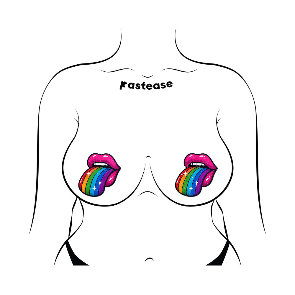Pastease Taste the Rainbow Sparkling Tongue Out Pasties