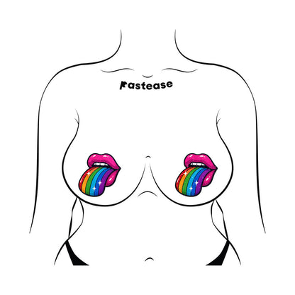 Pastease Taste the Rainbow Sparkling Tongue Out Pasties