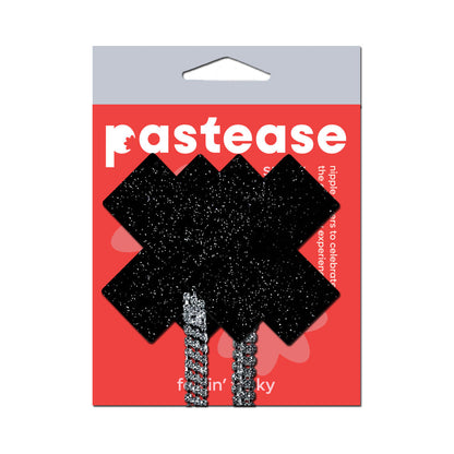 Pastease Black Sparkle Plus X Rhinestone Tassel Pasties