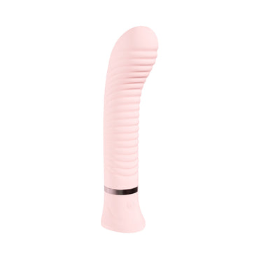 Loveline Divine Rechargeable Silicone Ribbed G-Spot Vibrator Pink