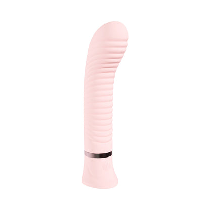 Loveline Divine Rechargeable Silicone Ribbed G-Spot Vibrator Pink