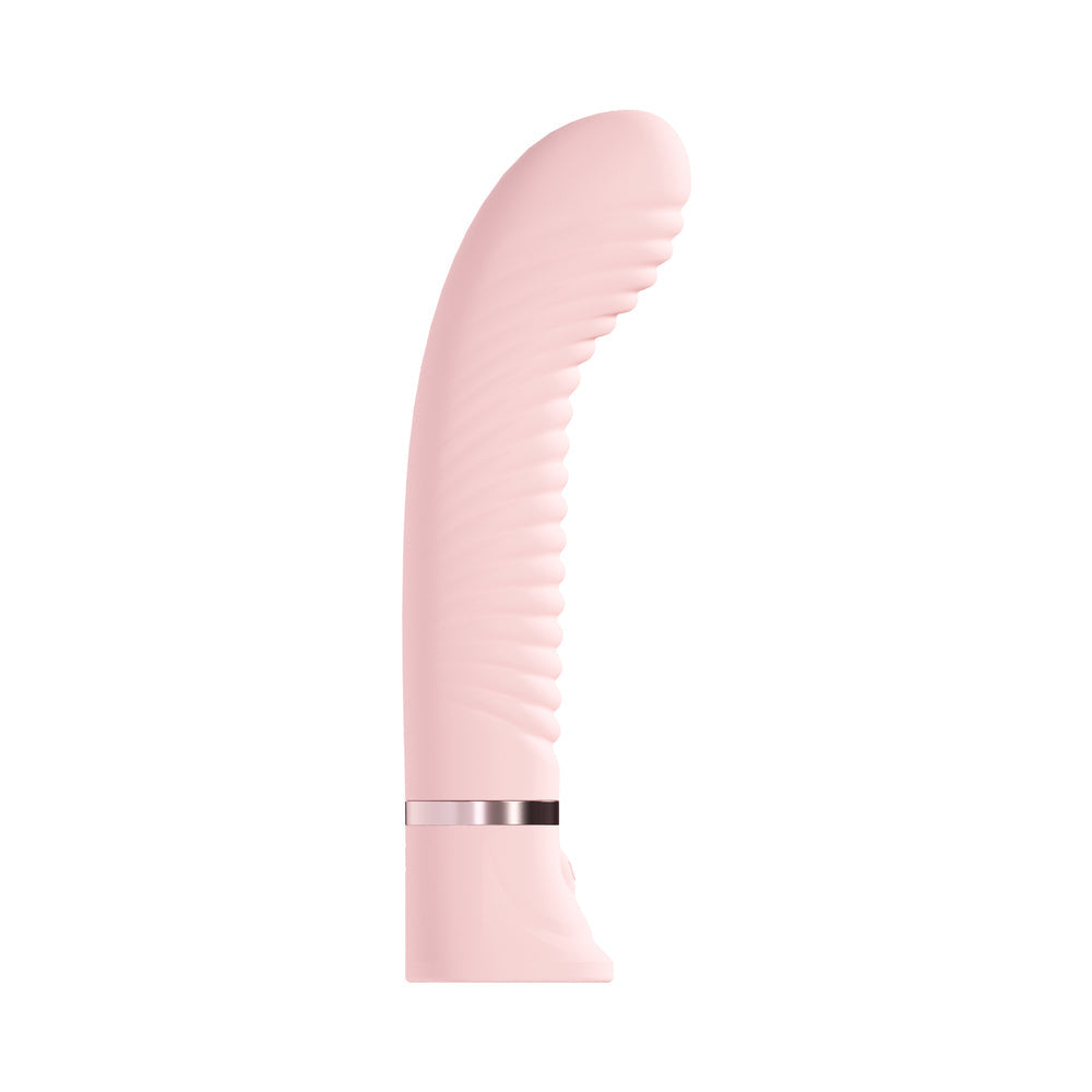 Loveline Divine Rechargeable Silicone Ribbed G-Spot Vibrator Pink
