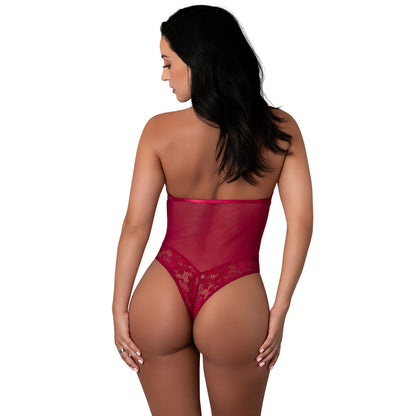 Magic Silk Black Cherry Halter Teddy Cherry