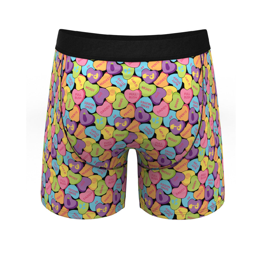 The Candy Crush Candy Hearts Ball Hammock Pouch Underwear with Fly