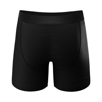 The 009 Black Tuxedo Ball Hammock Pouch Underwear with Fly