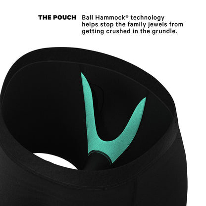 The 009 Black Tuxedo Ball Hammock Pouch Underwear with Fly
