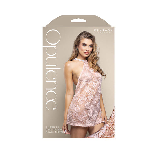 Fantasy Lingerie Opulence Pearl Halter Chemise & G-String