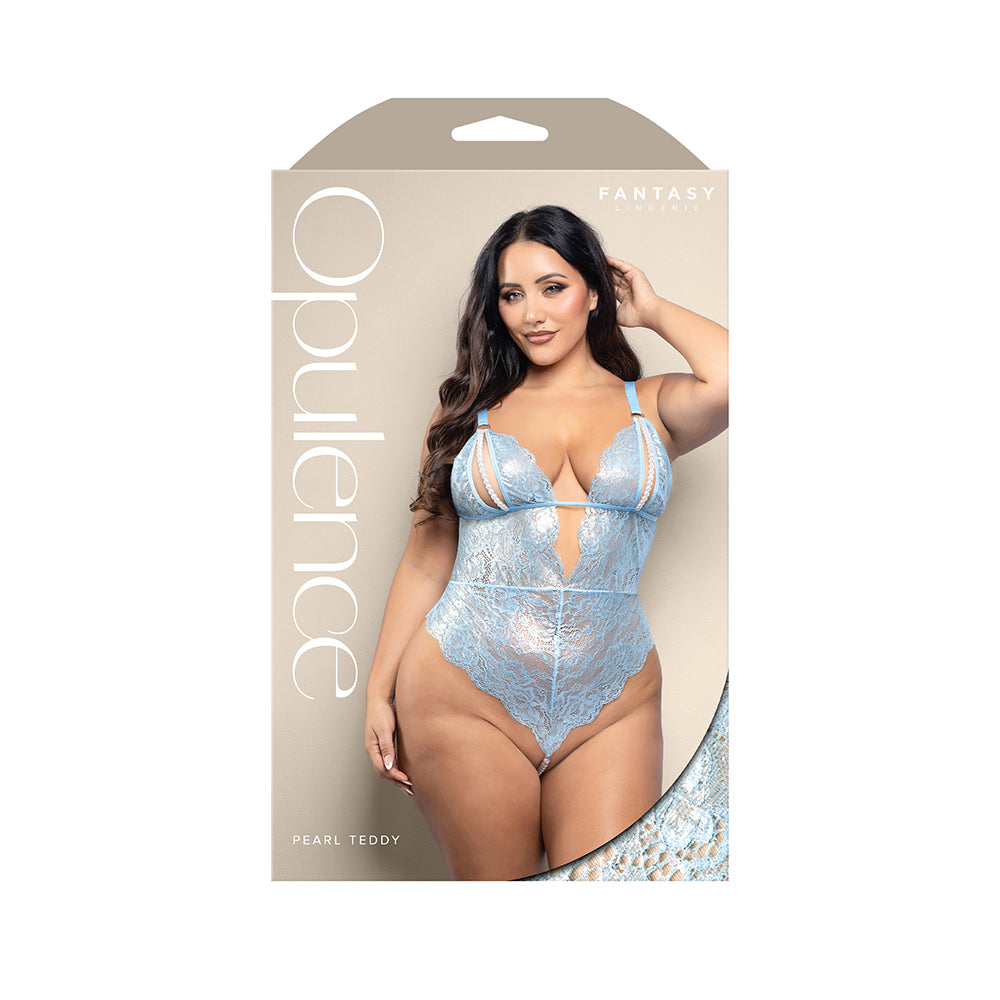 Fantasy Lingerie Opulence Split Pearl Cup Open-Back Teddy