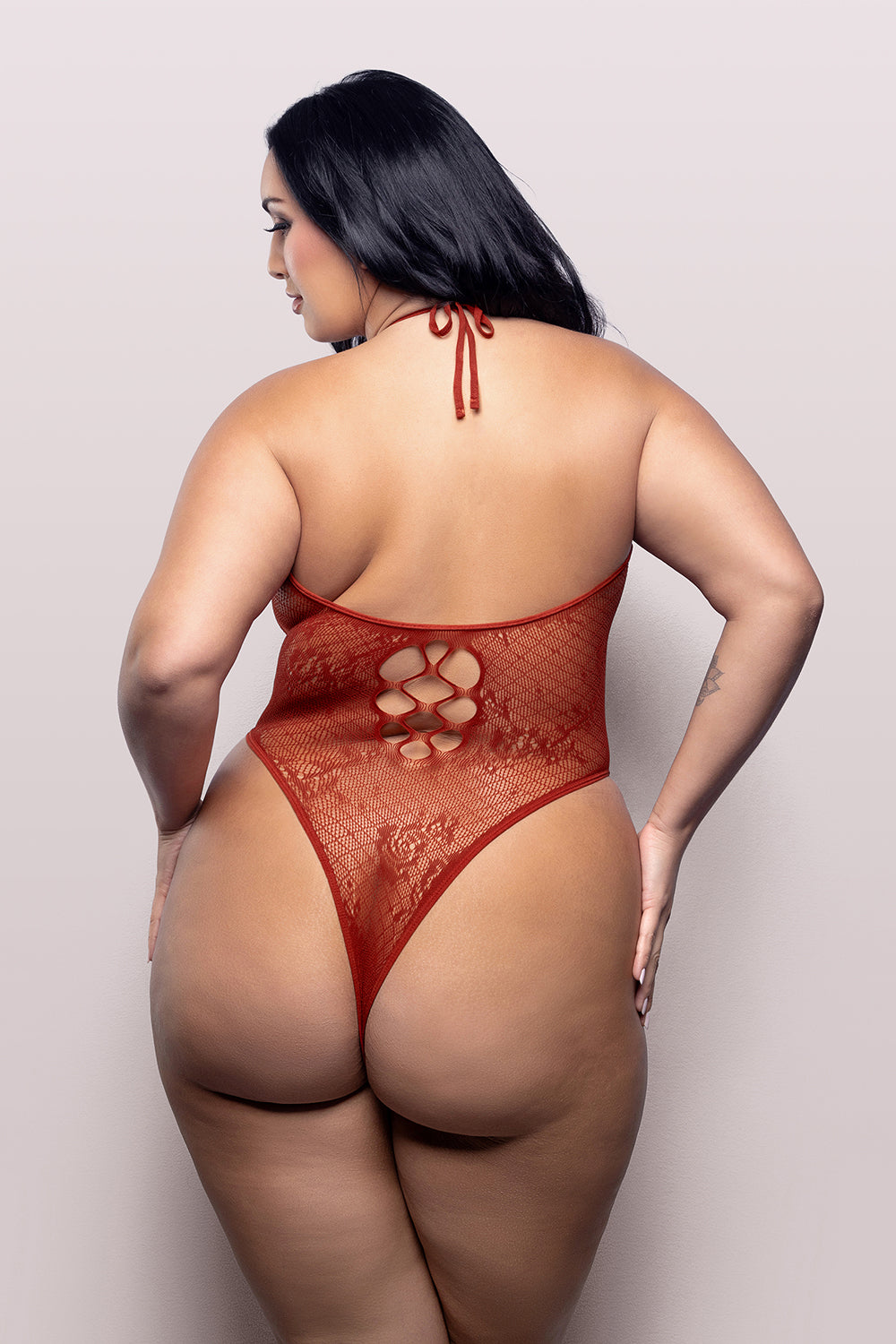 Fantasy Lingerie Vixen Just Kissed Halter Tie Plunge Teddy