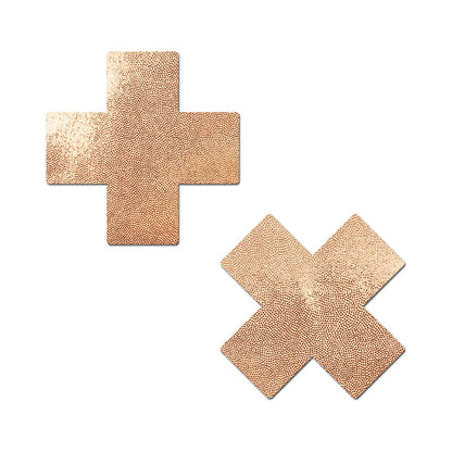 Pastease Everyday Reusable Rose Gold Suede Cross Pasties