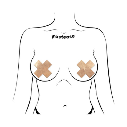 Pastease Everyday Reusable Rose Gold Suede Cross Pasties