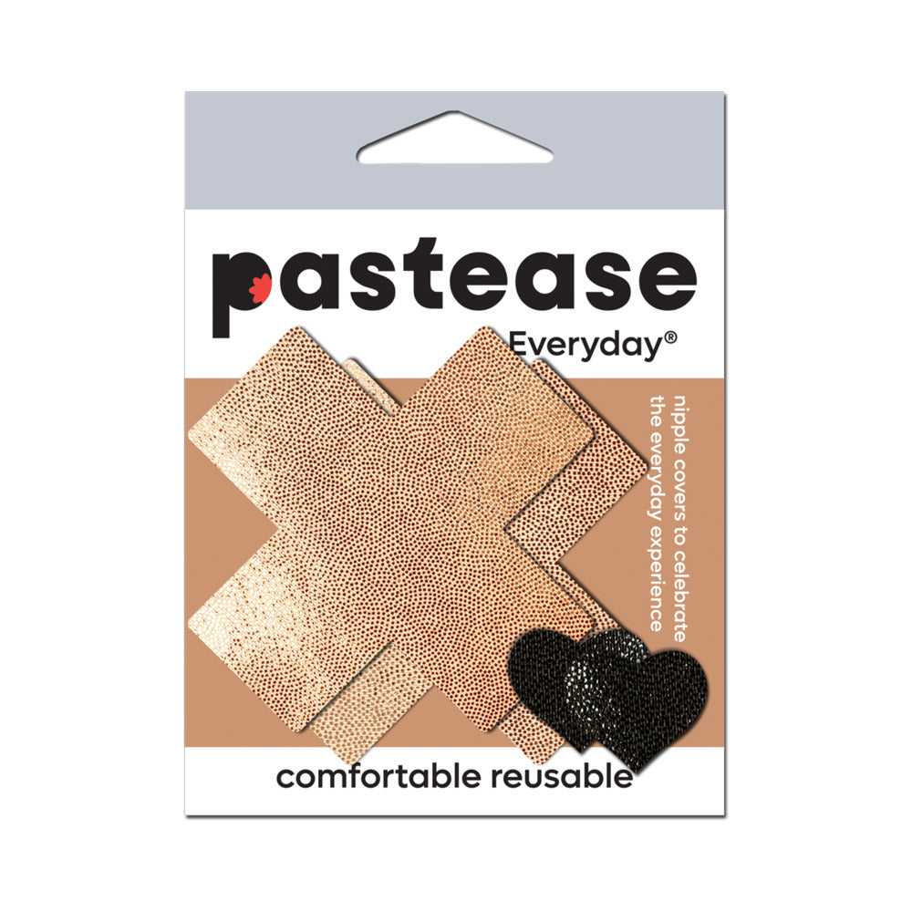 Pastease Everyday Reusable Rose Gold Suede Cross Pasties