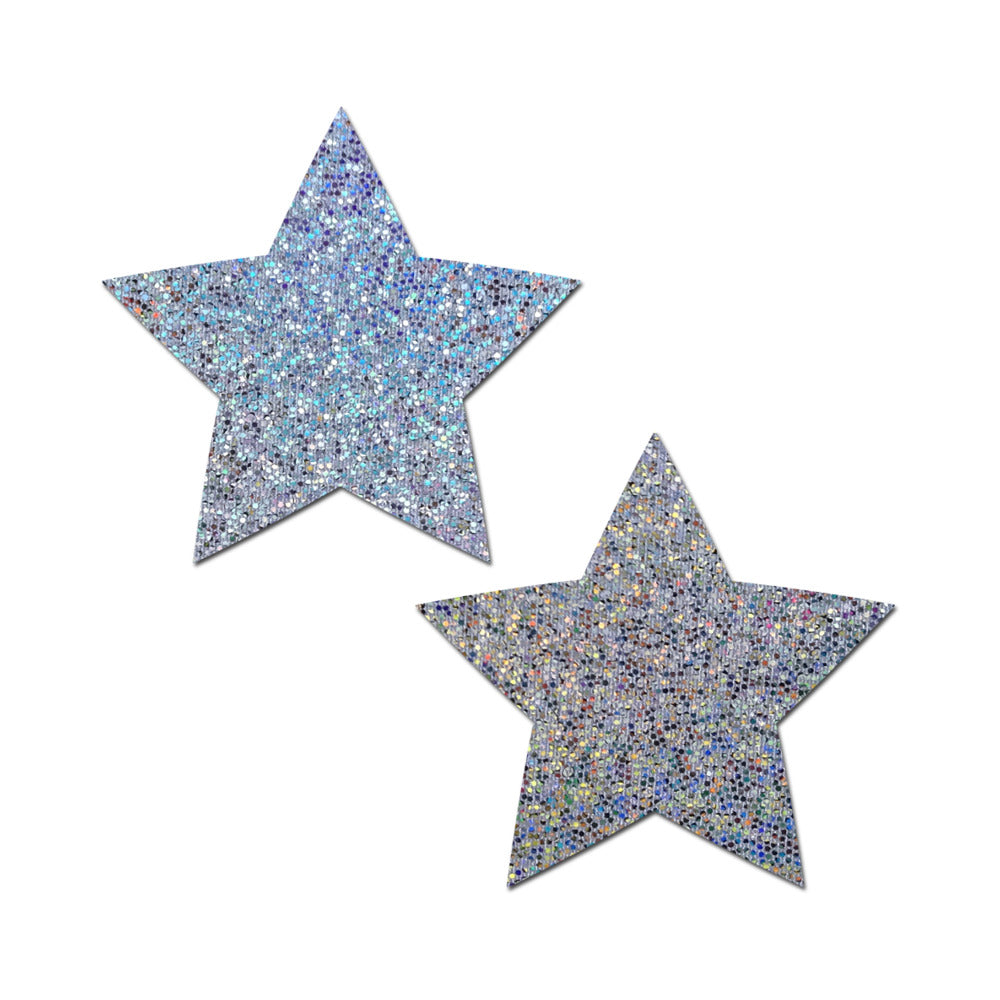 Pastease Everyday Reusable Glittering Silver Star Pasties
