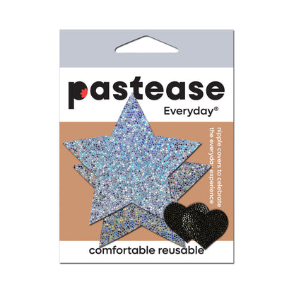 Pastease Everyday Reusable Glittering Silver Star Pasties