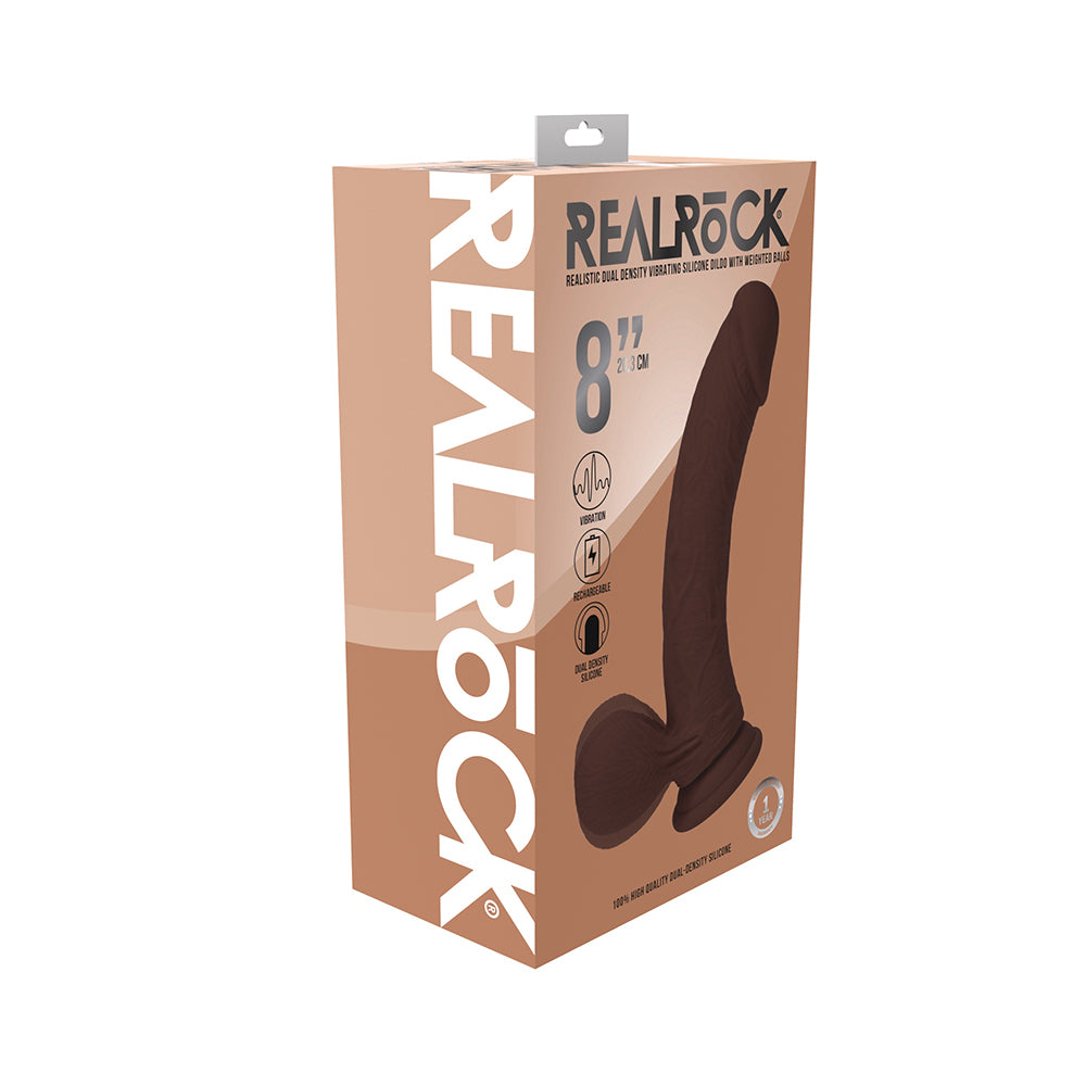 Realrock Realistic Dual Density Vibrating Silicone Dildo with Weighted Balls