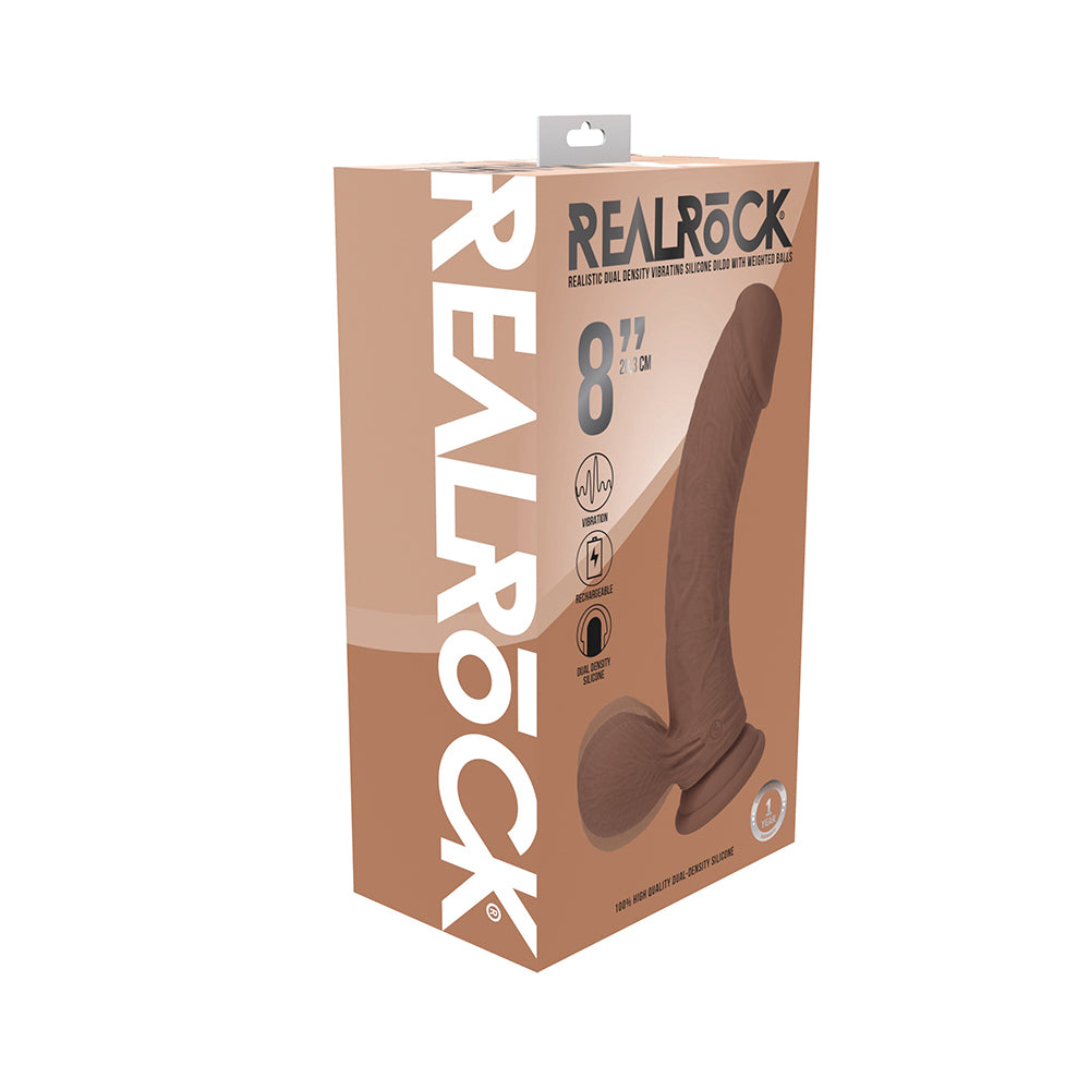 Realrock Realistic Dual Density Vibrating Silicone Dildo with Weighted Balls
