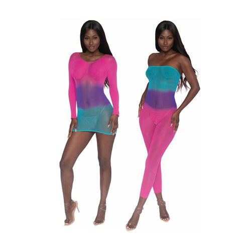 Dreamgirl Reversible Ombre Mesh Bodystocking