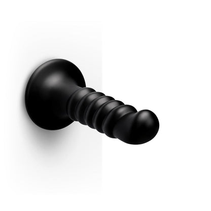 b-Vibe Krush 9.5 in. Curved & Ribbed Dildo with Suction Cup