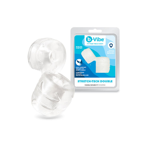 b-Vibe Stretch-Tech Double Barrel Ultra Stretchy C-Ring & Ball Stretcher