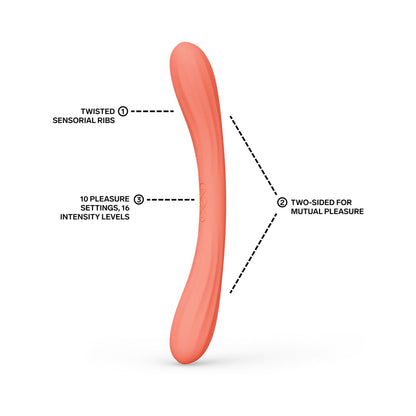LELO BOOMERANG Couples Vibrator Coral Red