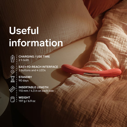 LELO BOOMERANG Couples Vibrator Coral Red