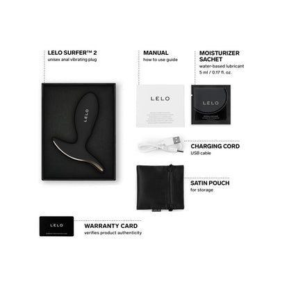 LELO SURFER 2 Vibrating Anal Plug Black