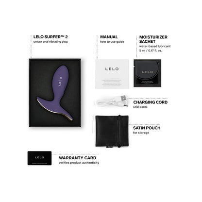 LELO SURFER 2 Vibrating Anal Plug Cyber Purple
