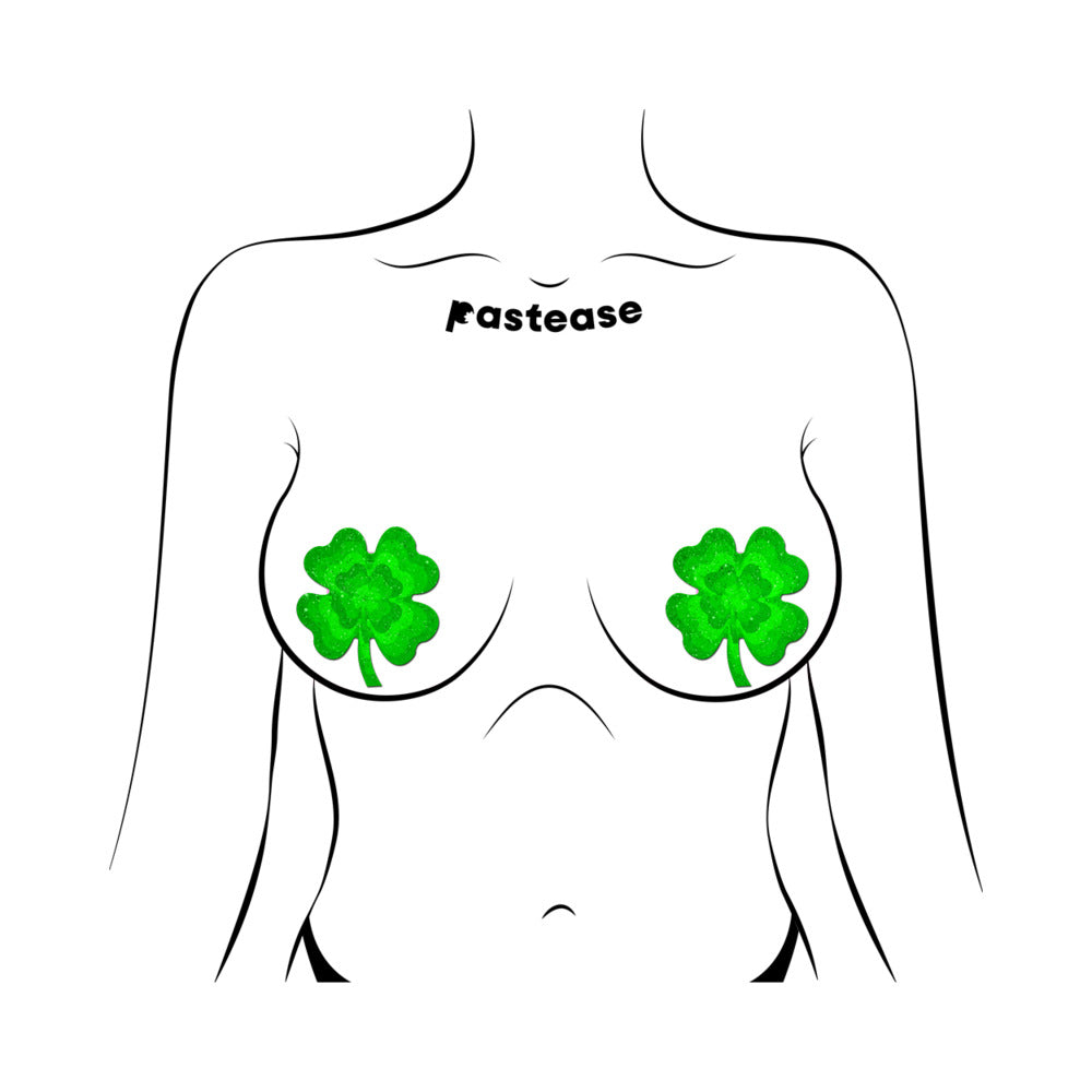 Pastease Four Leaf Clover Green Glitter Shamrock Pasties
