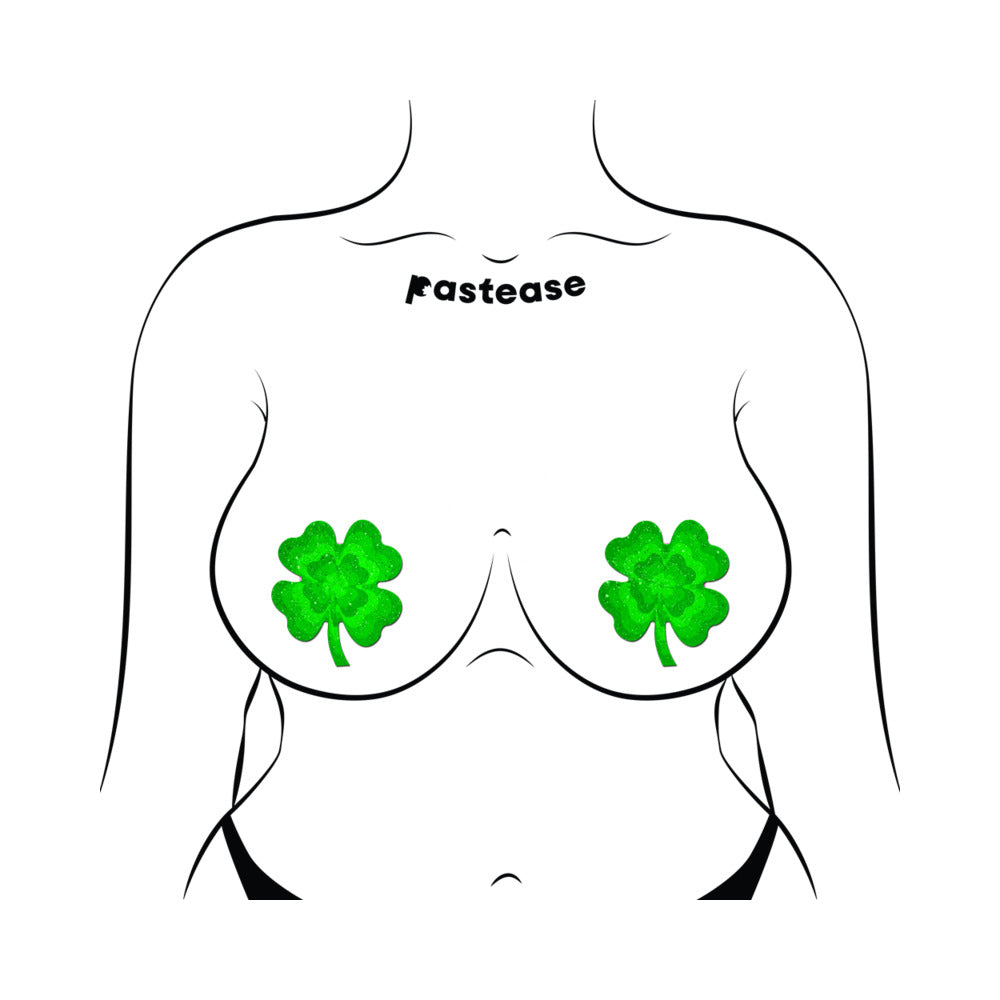 Pastease Four Leaf Clover Green Glitter Shamrock Pasties