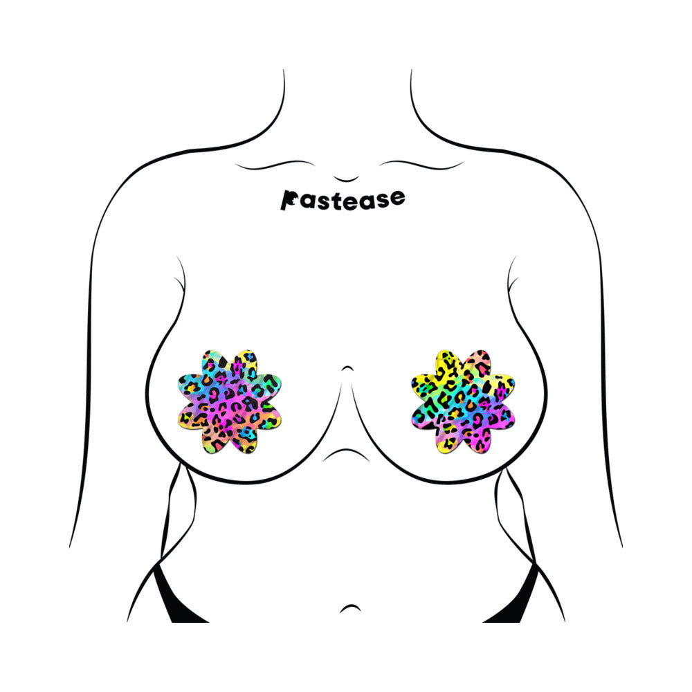 Pastease Rainbow Cheetah Leopard Print Petal Pasties