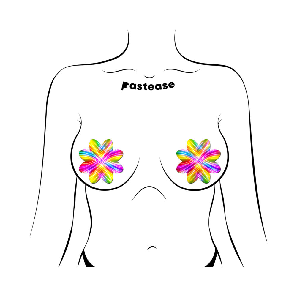 Pastease Electric Rainbow Fractal Laser Petal Pasties