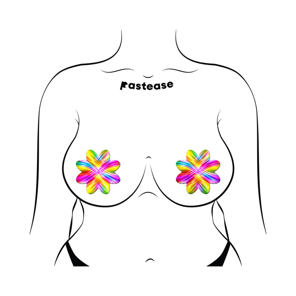 Pastease Electric Rainbow Fractal Laser Petal Pasties