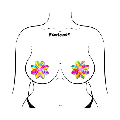 Pastease Electric Rainbow Fractal Laser Petal Pasties