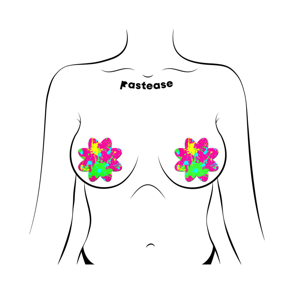 Pastease Neon Pink Graffiti Paint Splatter Pasties