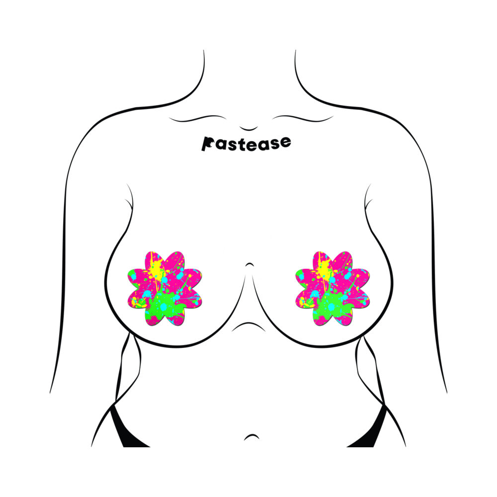 Pastease Neon Pink Graffiti Paint Splatter Pasties