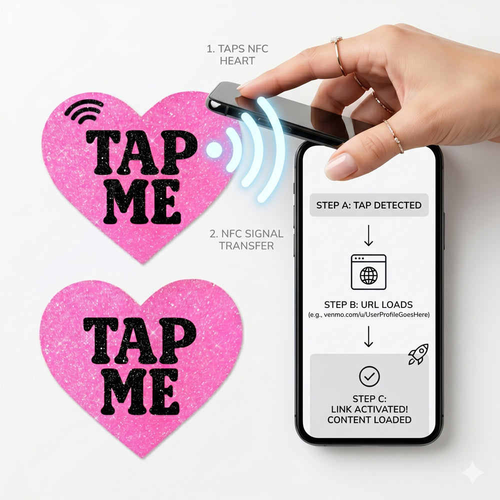 Neva Nude Worth the Tap Hot Pink Heart NFC Pasties