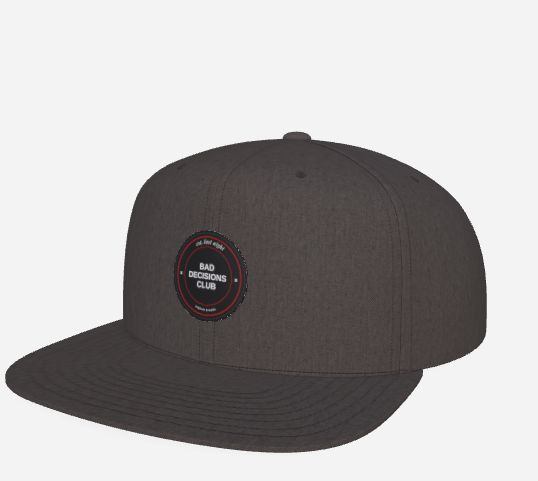 BDC Snapback Hat with Patch - Dark Heather