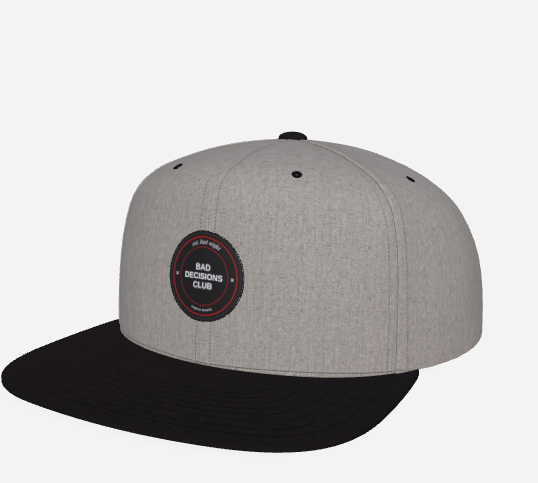 BDC Snapback Hat with Patch - Heather / Black