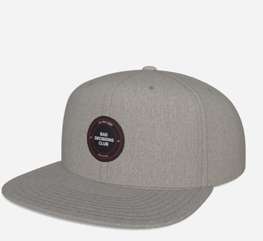 BDC Snapback Hat with Patch - Heather Grey
