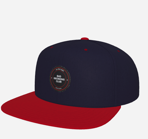 BDC Snapback Hat with Patch - Navy / Red