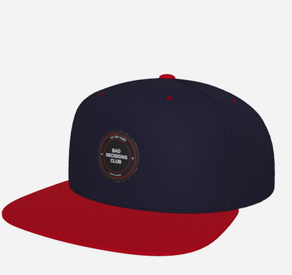 BDC Snapback Hat with Patch - Navy / Red